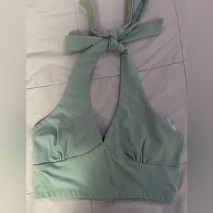 Light green halter summer top with bow